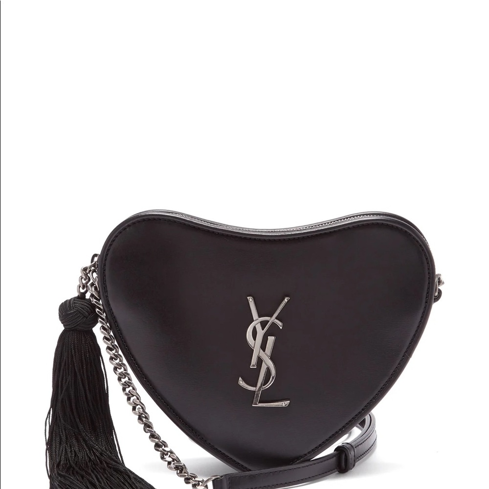 YSL Love Heart Monogram Leather Cross Body Purse